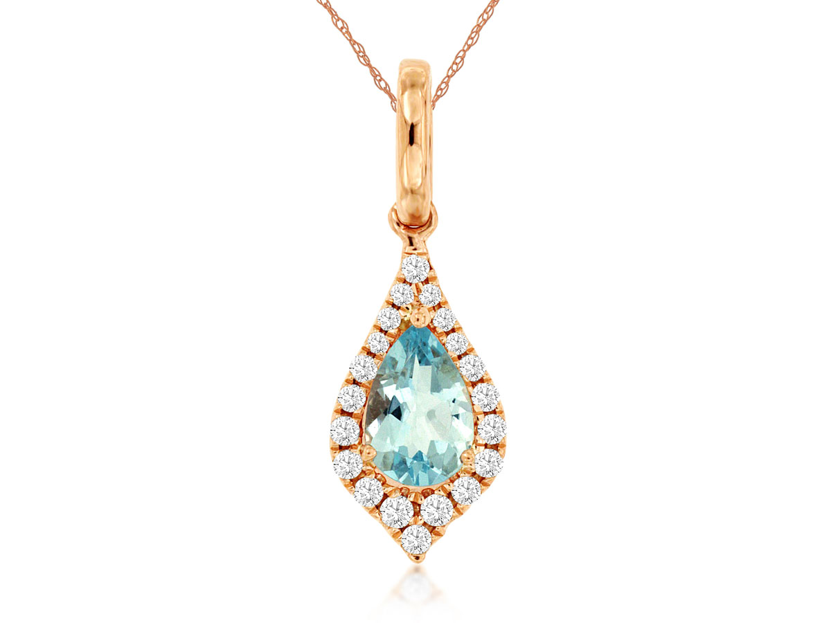AQUAMARINE & DIAMOND PENDANT