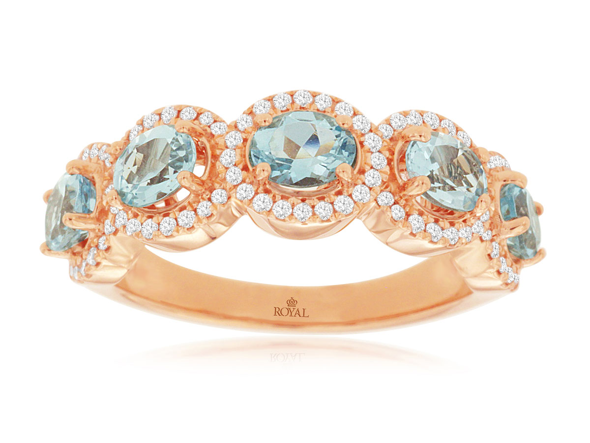 AQUAMARINE & DIAMOND RING