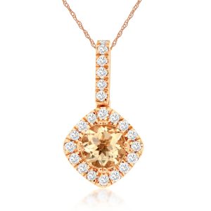 MORGANITE & DIAMOND PENDANT