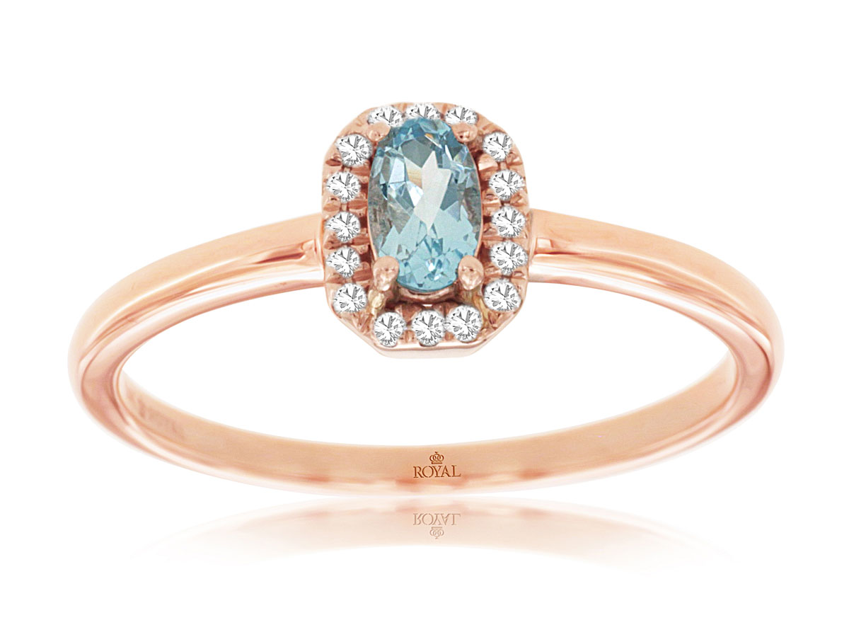 AQUAMARINE & DIAMOND RING