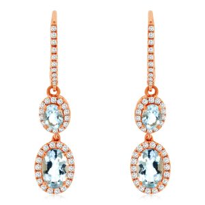 AQUAMARINE & DIAMOND EARRING