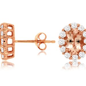 MORGANITE & DIAMOND EARRING