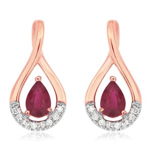 RUBY & DIAMOND EARRING