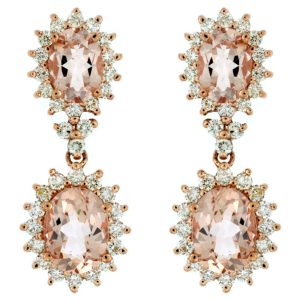 MORGANITE & DIAMOND EARRING