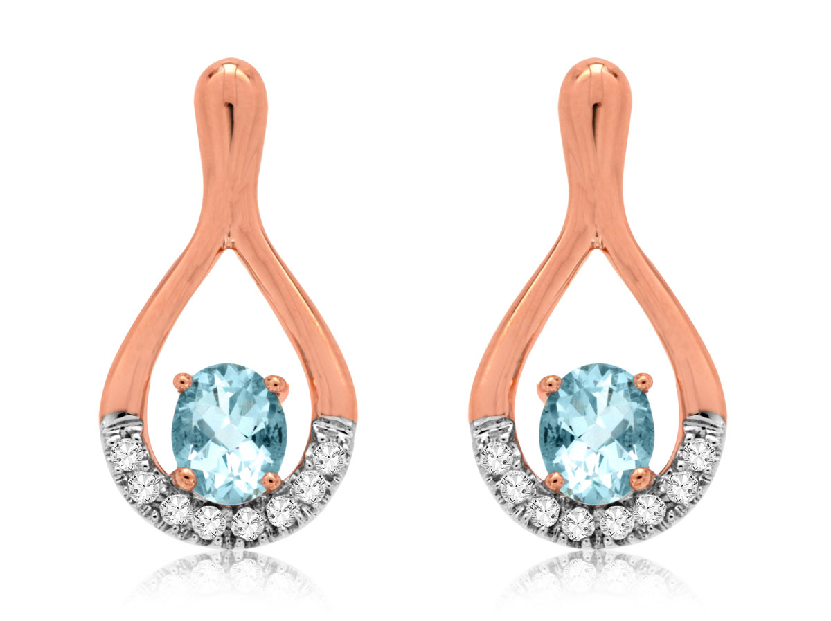 AQUAMARINE & DIAMOND EARRING