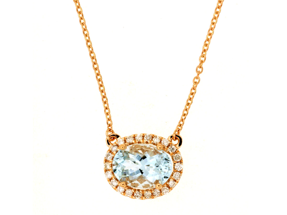 AQUAMARINE & DIAMOND NECKLACE