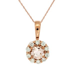 MORGANITE & DIAMOND PENDANT