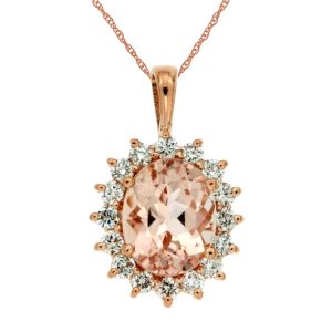 MORGANITE & DIAMOND PENDANT