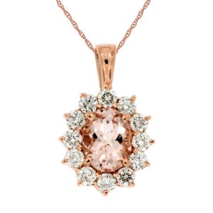 MORGANITE & DIAMOND PENDANT