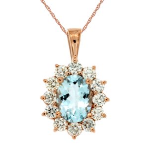 AQUAMARINE & DIAMOND PENDANT