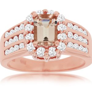 MORGANITE & DIAMOND RING