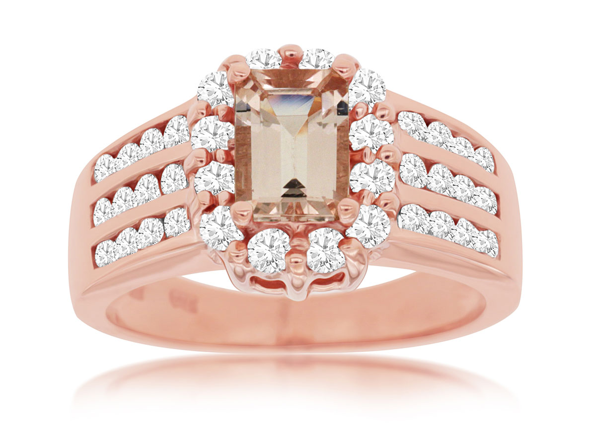 MORGANITE & DIAMOND RING