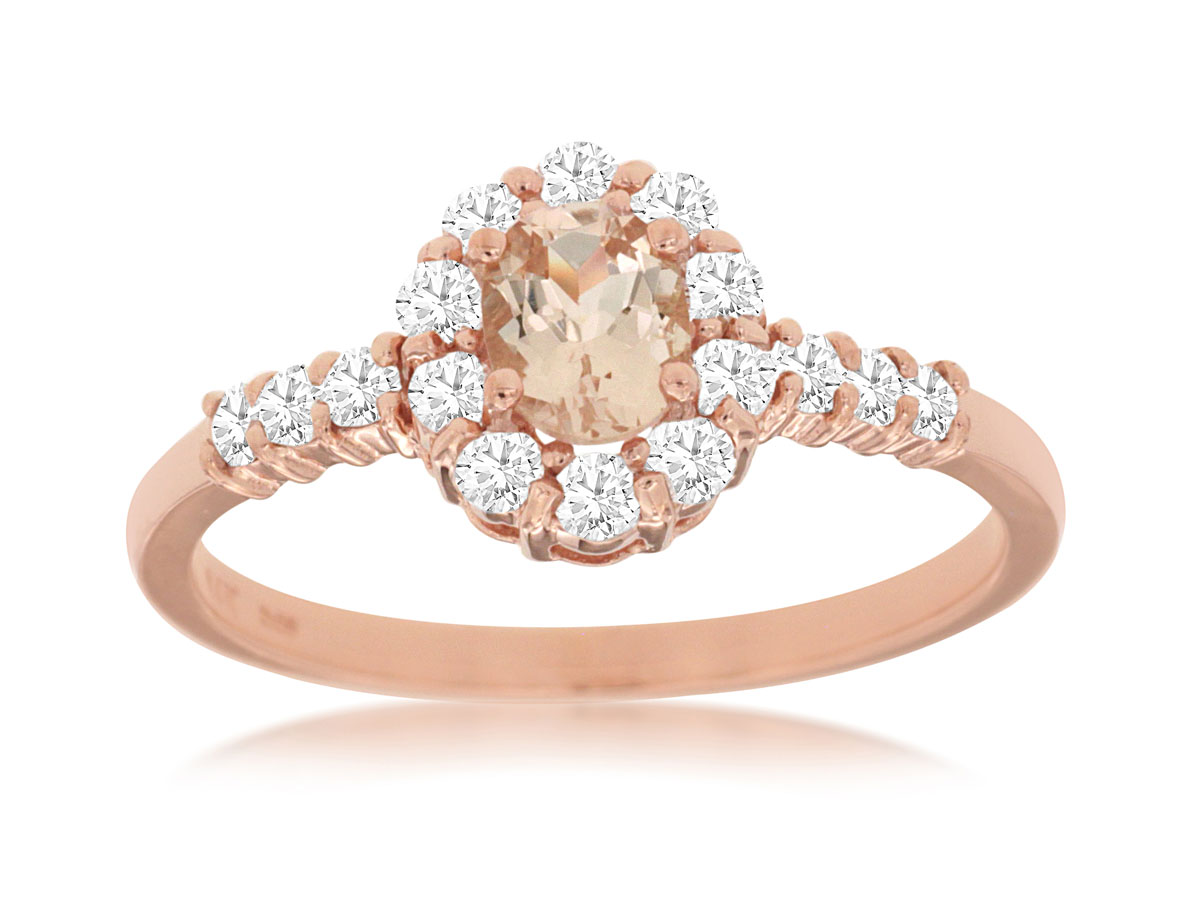 MORGANITE & DIAMOND RING