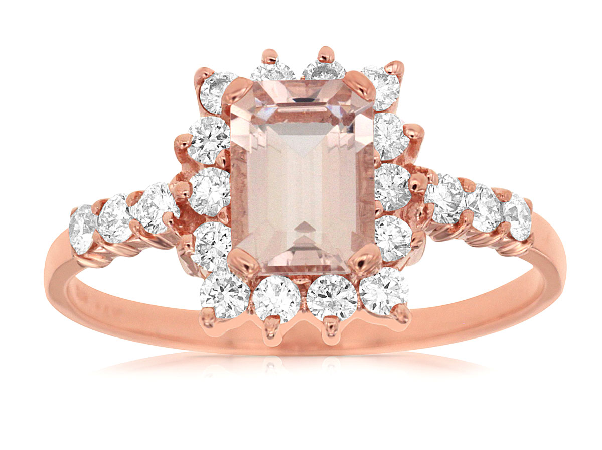 MORGANITE & DIAMOND RING