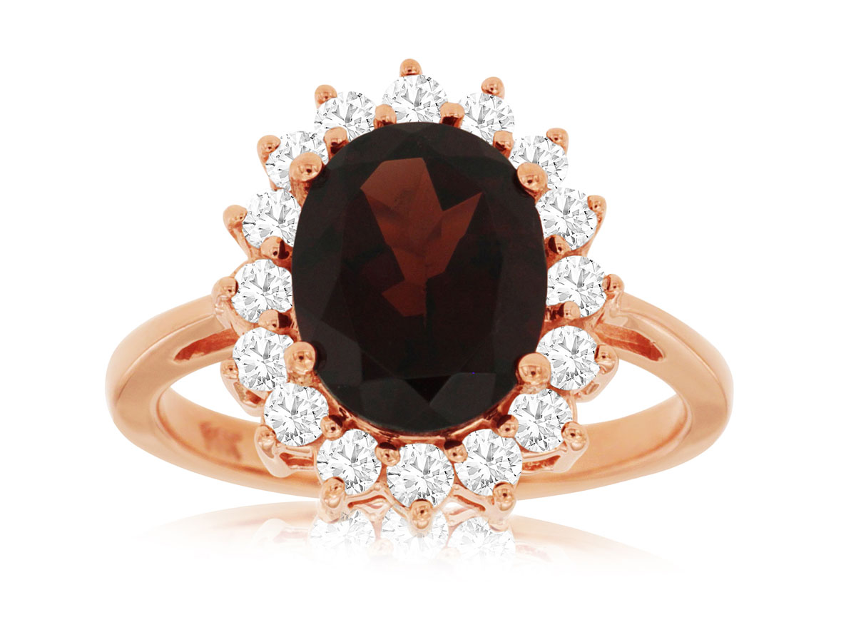 GARNET & DIAMOND RING