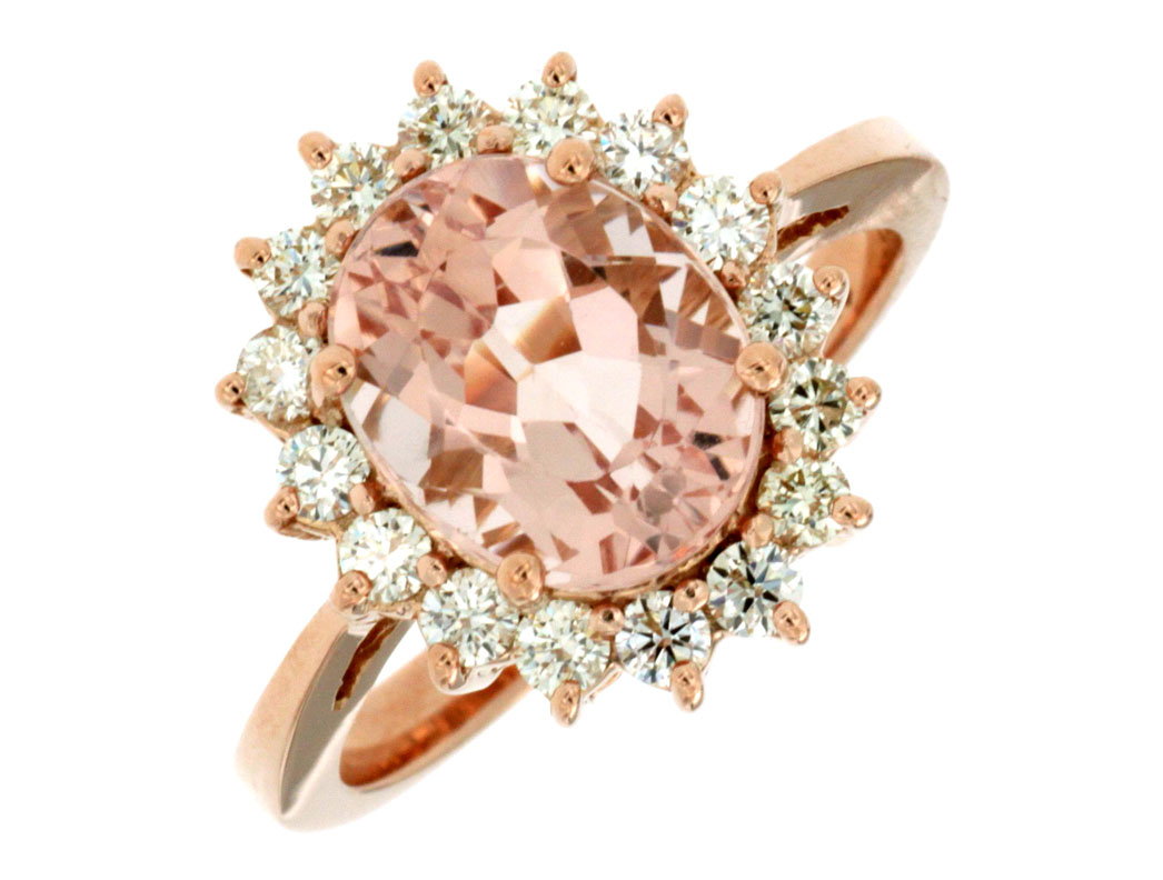 MORGANITE & DIAMOND RING