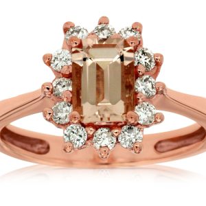 MORGANITE & DIAMOND RING