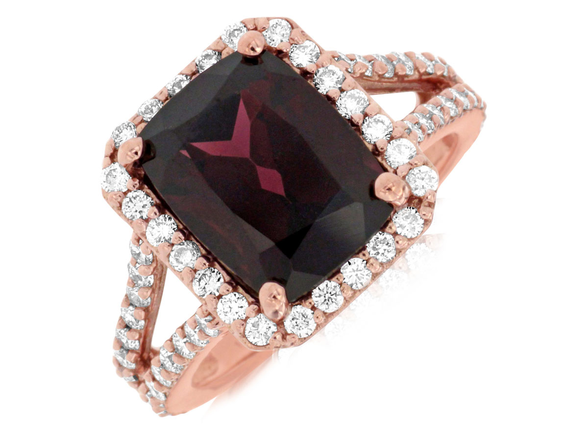 RHODOLITE & DIAMOND RING
