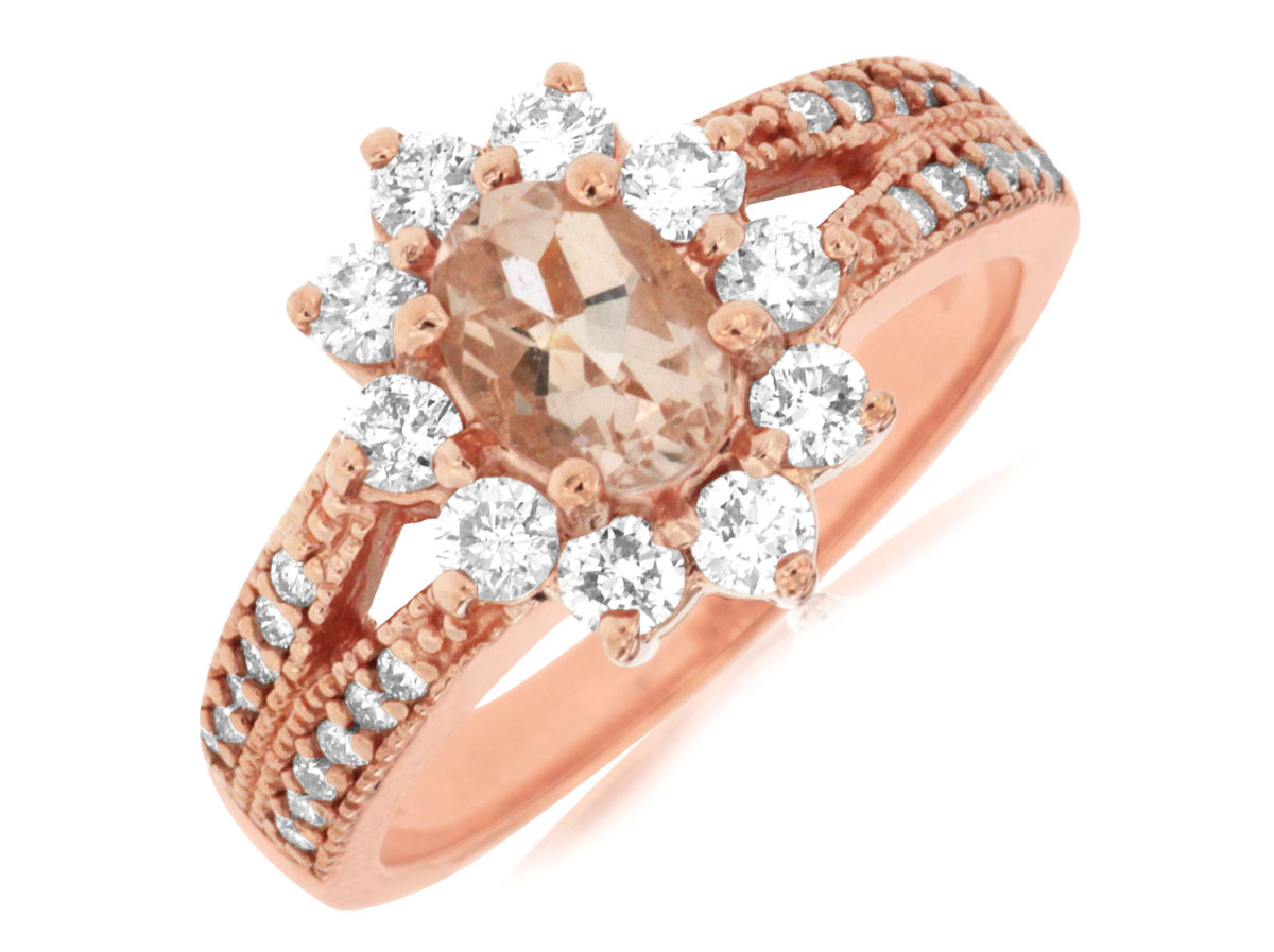 MORGANITE & DIAMOND RING