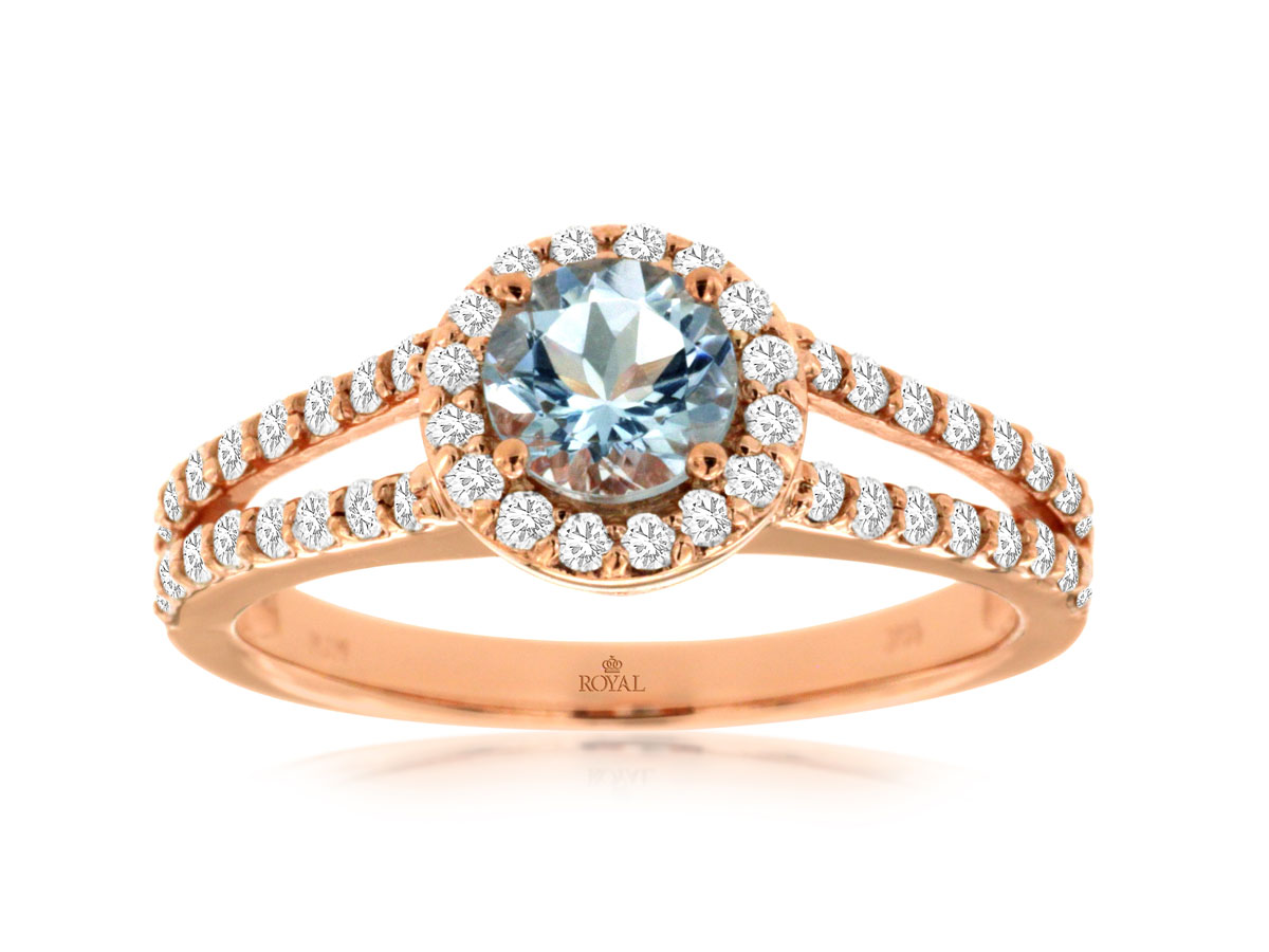 AQUAMARINE & DIAMOND RING