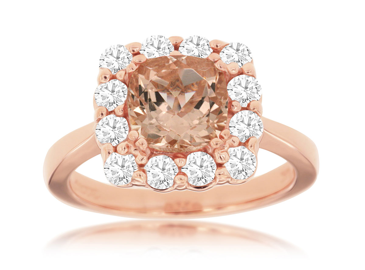 MORGANITE & DIAMOND RING