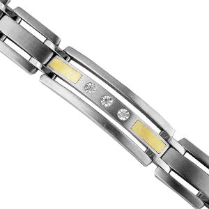 STAINLESS STEEL & 14K BRACELET