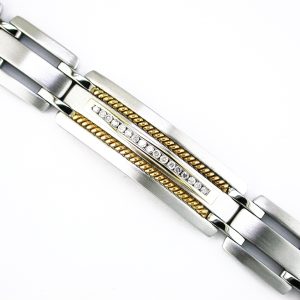 STAINLESS STEEL & 14K BRACELET