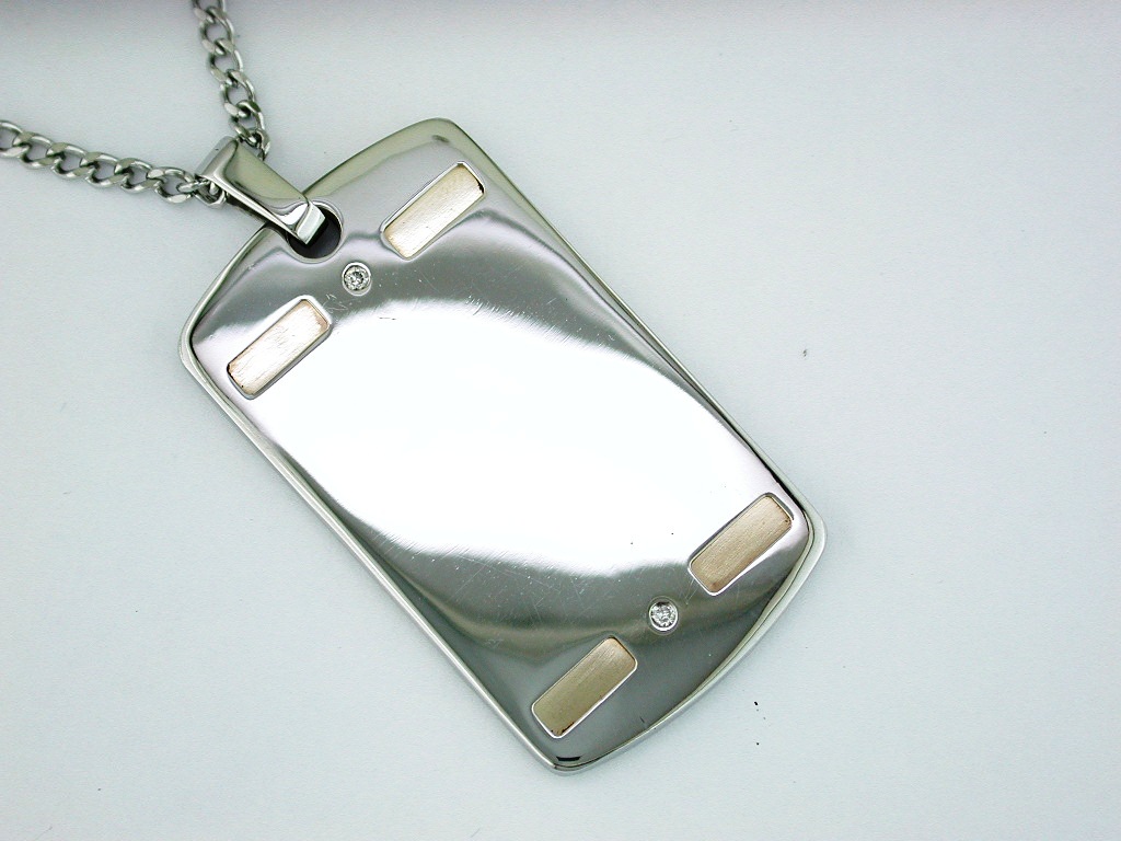 STAINLESS STEEL & 14K PENDANT
