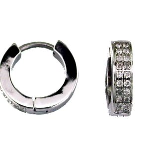 S. STEEL DIAMOND EARRING