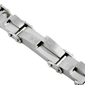 STAINLESS STEEL & DIA BRACELET