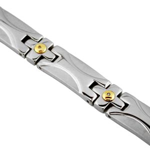 STAINLESS STEEL & 14K BRACELET