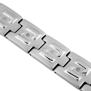 STAINLESS STEEL & DIA BRACELET