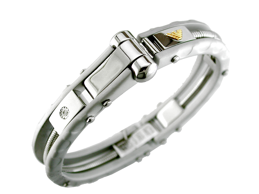 STAINLESS STEEL & 14K BANGLE