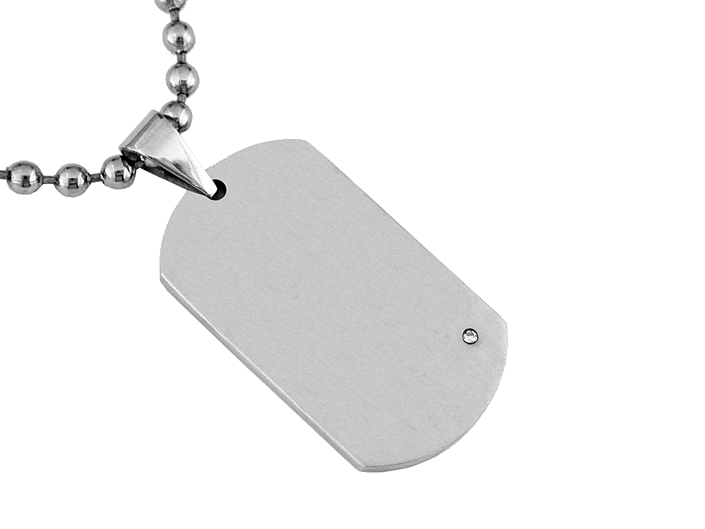 STAINLESS STEEL & DIA PENDANT