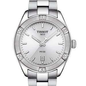 TISSOT PR 100 Sport Chic Watch – Silver