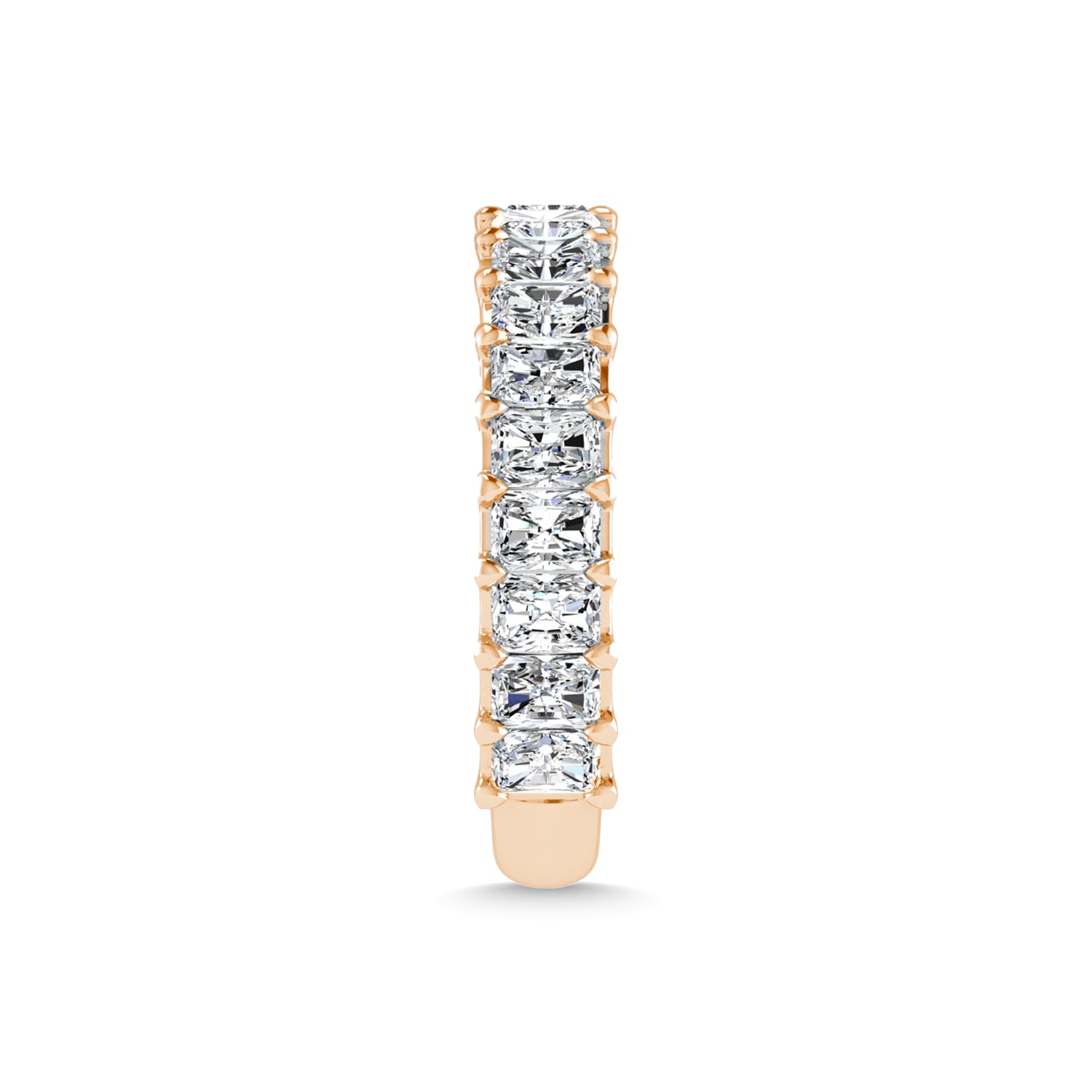 14K Rose Gold 2 CT Tw. Emerald Shape Diamond Three Forth Eternity Band