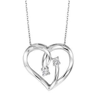 Silver TWOgether Two Diamond Pendant