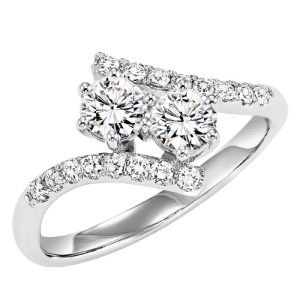 14K TWOgether Two Diamond Ring 1.00 ctw