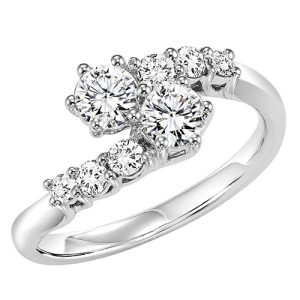 14K TWOgether Two Diamond Ring 1.00 ctw