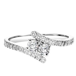 Silver TWOgether Two Diamond Ring 1/4 ctw