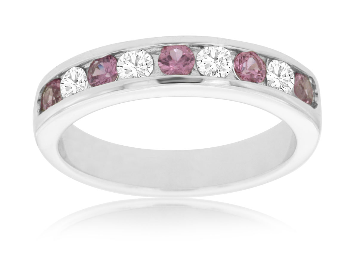 PINK SAPPHIRE & DIAMOND BAND