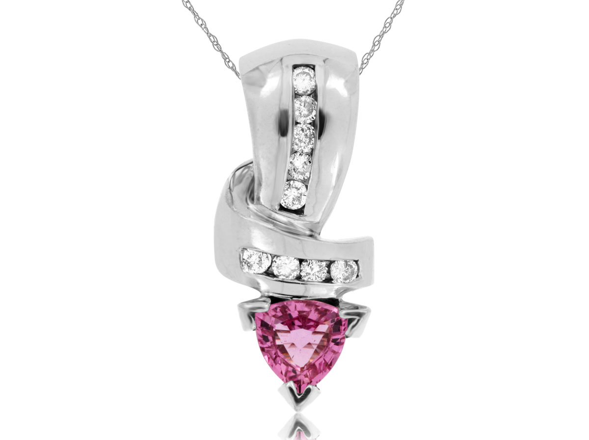 DIAMOND &PINK SAPPHIRE PENDANT