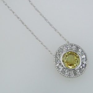 YELLOW SP & DIAMOND NECKLACE