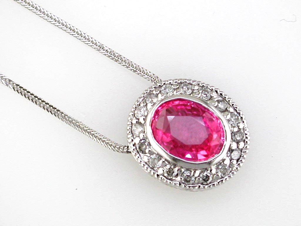 DIAMOND &PINKSAPPHIRE PENDANT