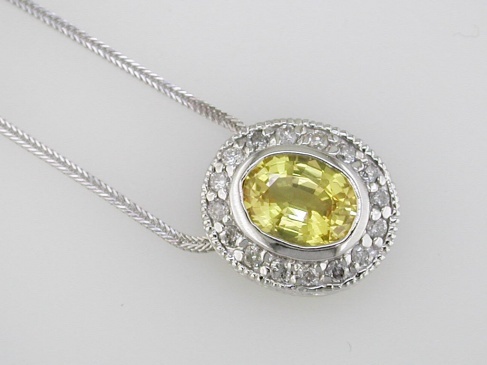 YELLOW SP & DIAMOND PENDANT