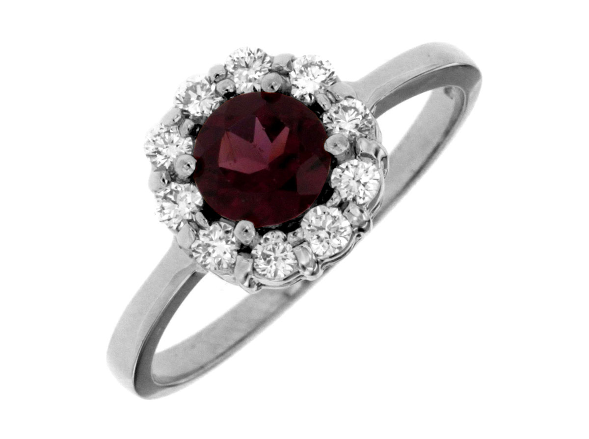 RHODOLITE & DIAMOND RING