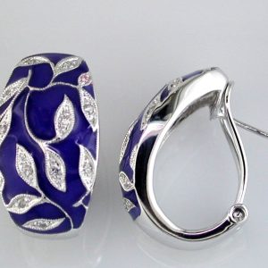DIAMOND & ENAMEL EARRING