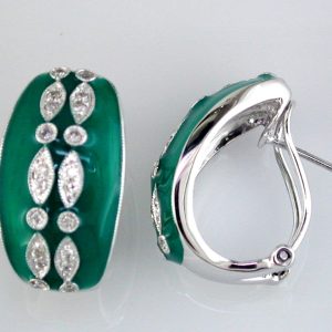 DIAMOND & ENAMEL EARRING
