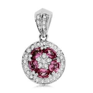DIAMOND &PINK SAPPHIRE PENDANT