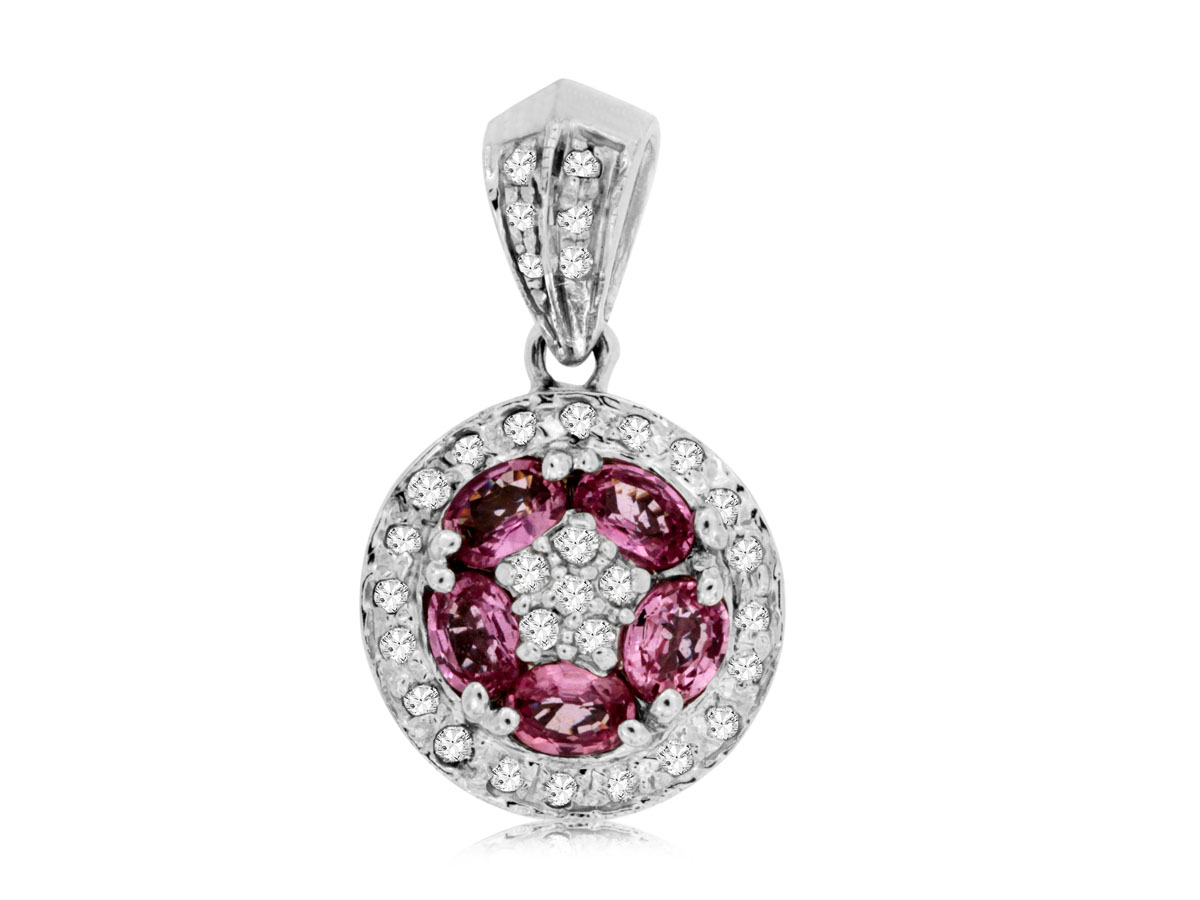 DIAMOND &PINK SAPPHIRE PENDANT